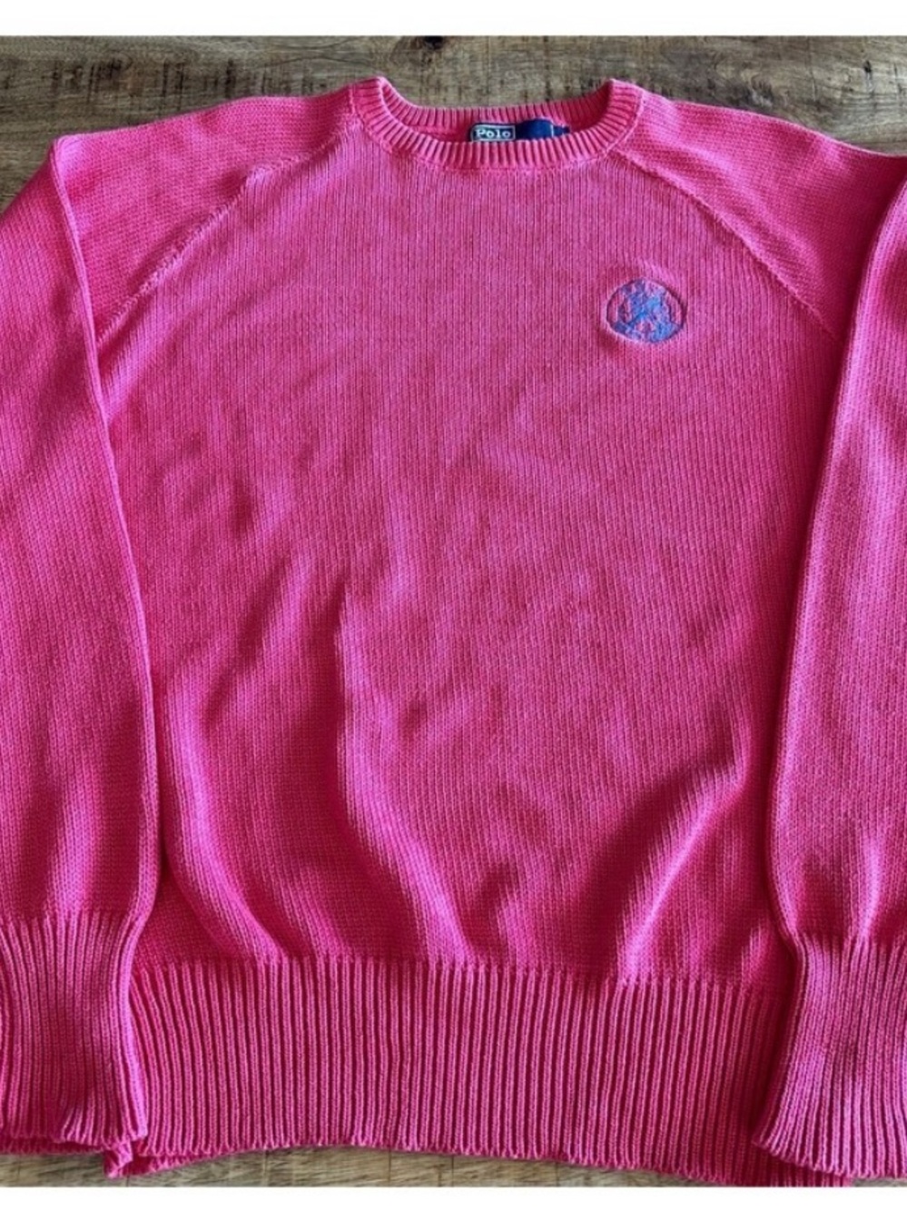 Polo Ralph Lauren Men's Crewneck Sweater in Pink with Embroidered Logo